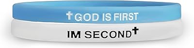 GOD IS FIRST Bracelet for Men Women, Im Second, Christian Rubber Bracelet, Inspirational Bible Verse Bracelets, Unique Gift for Christians Seeking Daily Encouragement