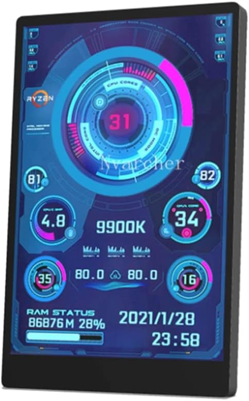 3.5 Inch IPS USB Mini Screen PC CPU RAM HDD Data Monitor Computer Temperature Display Type-C Sub Screen