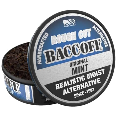 1 Can, BaccOff Mint Rough Cut, Black Tea Base with Bold, Icy Mint Flavor