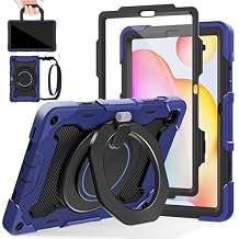 ROISKIN Case for Samsung Galaxy Tab S6 Lite 10.4 (2024-2020),Drop-Proof Protection Cover with 360 Rotate Stand & Handle & Screen Protector & Shoulder Strap & Kids Friendly
