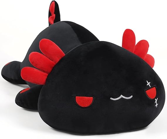 SNOWOLF Black Axolotl Plush Pillow Cute and Soft Axolotl Stuffed Animal Kawaii Plushie Toy Great Gift for Kids, 12"