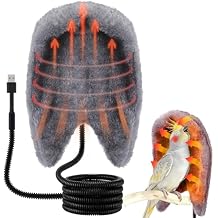 Dreyoo Snuggle Up Bird Cage Heater for Parrot and Small Birds,5V Low Voltage Heated Bird Perch with Constant Temperature Control & Anti Bite Line, Cozy Corner Warmer Blanket Cage Accessory(8.5" 6")