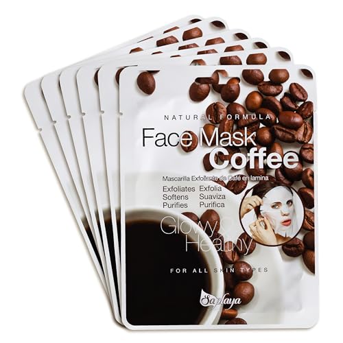 Saplaya Face Masks 6 Pack Scented Facemask Sheets Skin Care Mask Single Scent K-Beauty Natural Formula