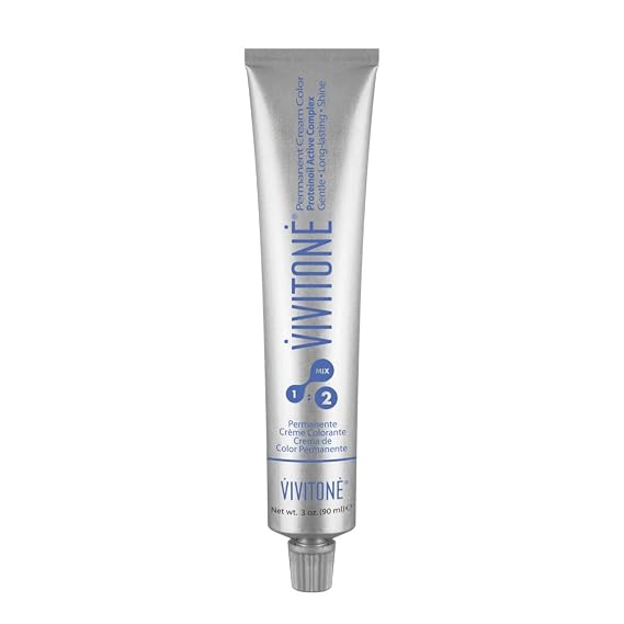 Vivitone Permanent Cream Color (6SC Dark Chocolate Blonde) 3oz. - 100% Grey Coverage, Long Lasting Shine, Made in Italy.