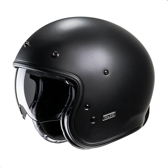 HJC V31 Solid Open Face Motorcycle Helmet with IS-10 Visor, DOT Approved (Semi Flat Black, XX-Large)