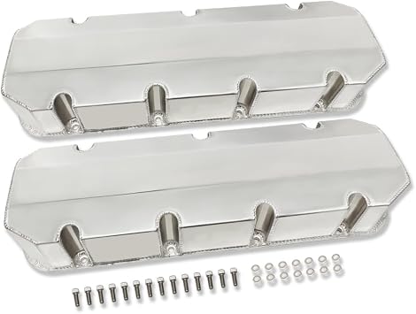 Tall Fabricated Valve Covers for Chevy BBC 396 402 427 454 502 1965-1995 Polished Aluminum No Hole