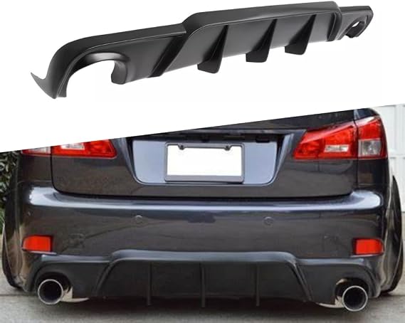 Rear Lower Bumper Diffuser Spoiler 5 Blade for Lexus IS250 2006 2007 2008 2009 2010 2011 2012 2013 Models,Matte Black