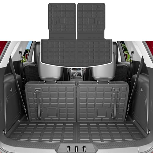 Cargo Mat Backrest Mat Compatible with 2020-2026 Ford Explorer 6&7 Seats Cargo Liner Back Seat Protector Replacement for 2020-2026 Explorer AccessoriesTrunk Mat with Backrest Mat
