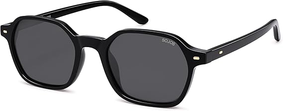 SOJOS Retro Square Polarized Sunglasses Womens Men SJ2674 | Trendy 70s Thin Slim Shades Sunnies