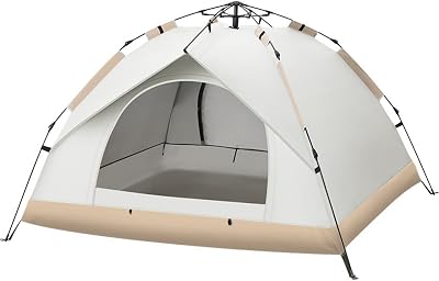 GWWGWW Outdoor Folding Tent Beige Automatic Household Waterproof Camping Picnic Tent 2 People