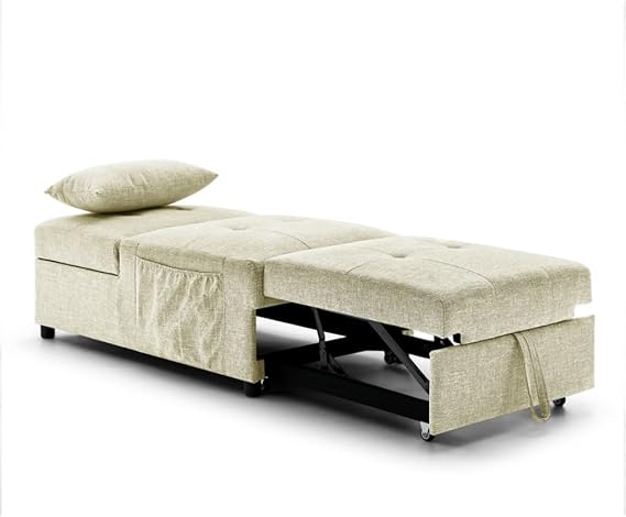 Folding Ottoman Sleeper Sofa Bed, 4 in 1 Function, Work As Ottoman, Chair,Sofa Bed and Chaise Lounge