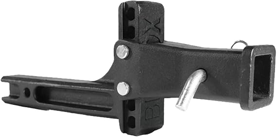 Blue Ox BX88379 Adjustable 4 Rise/Drop Receiver Hitch Adapter with 2" Receiver | 10,000 lbs Maximum Tow | Black Powder Coat Finish for Corrosion Resistance | for Flat Towing Use Only