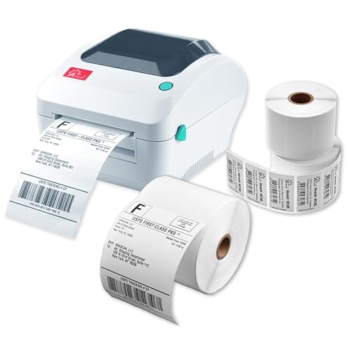 Arkscan 2054A USB  LANEthernet Thermal Shipping Label Printer & Arkscan SL450 Roll of 4x6 Shipping Labels 450 Sheets & Two-Rolls of Arkscan 2.25 x 1.25 2000 Labels