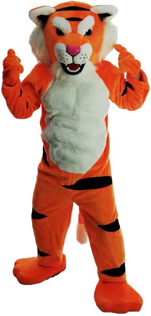 Langteng Orange Tiger Cartoon Costume Mascot Adult Cosplay Party Professional