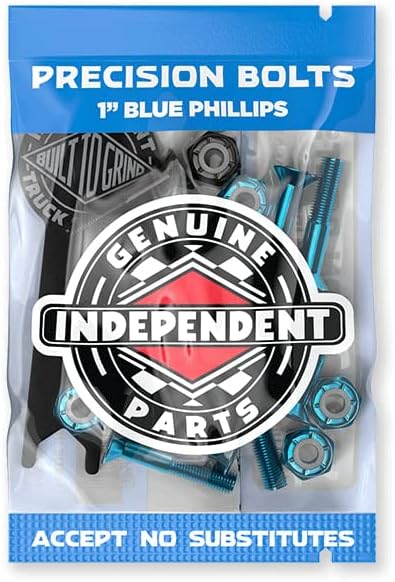 Independent Skateboard Hardware 1" Phillips Blue/Black Mounting Bolts with Tool