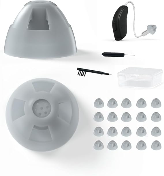 Resound Compatible Hearing Aid Domes Open Smokey Ear Tips Replacement Resound Hearing Aid Accessories Hearing Aid Domes (Medium(8mm) 20pcs Pack)