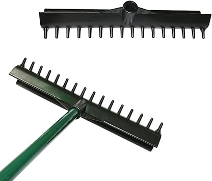 Hansber Golf Course Ground Rake Anti Slip Handle for Bunker Fairway Sand Smoothing