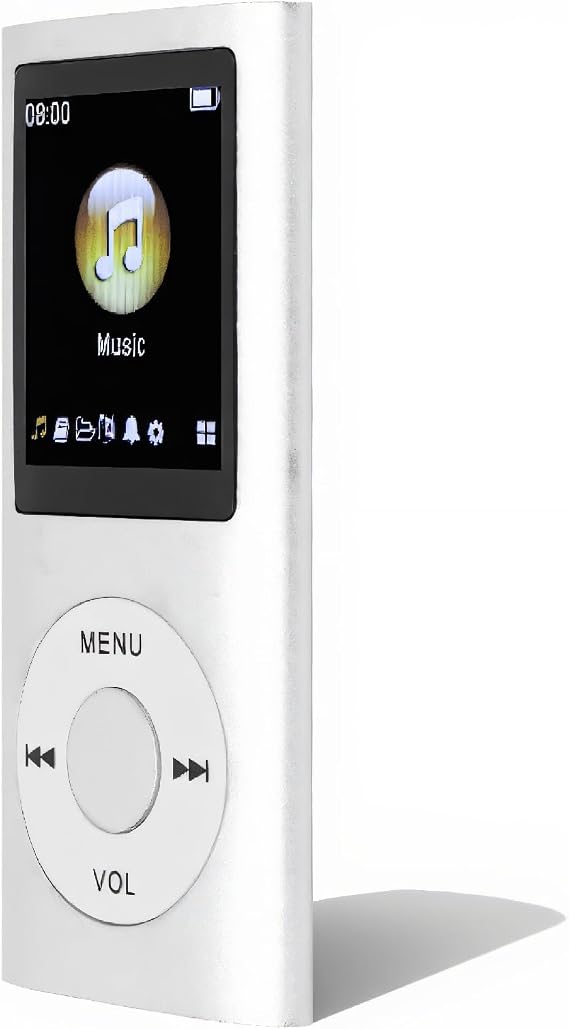MP3 Music Player, HiFi Lossless Sound Slim MP3 Player with 1.8 Inch LCD Screen, Portable Digital Audio Player, Kids Friends (Silver)