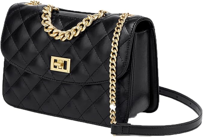 CK Mini Shoulder Bag, Gold Chain, Compact, Casual, Simple, Women's Leather, Shoulder Bag, Small, Leather, Cute, Popular