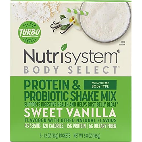 Nutrisystem Body SelectTM Sweet Vanilla Protein & Probiotic Shakes, 20ct, Delicious Shakes that Bust Belly Bloat and Support Digestion