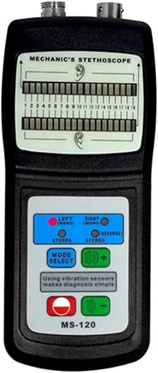 MS-120 Mechanical Failure Vibration Stethoscope Engine Mechanical Failure Tester Noise Meter Frequency Ran 10~10K Hz MS120,Repeatable Measurements