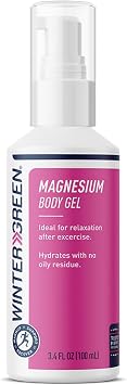 Wintergreen Magnesium Body Gel, 3.4oz Fast-Absorbing Formula with Pure Magnesium and Arnica Oils, Non-Greasy Gel for Muscle Recovery, Soothing Massage, and Wellness Support