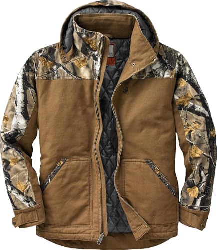Legendary Whitetails Mens Winter Coat Quilted Canvas Water Repellent Insulated Workwear Jacket