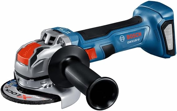 Bosch GWX18V-8N 18V X-LOCK Brushless 4-1/2 In. Angle Grinder with Slide Switch (Bare Tool) | Tool Free Wheel Changes | Paddle Free Slide Switch | Restart Protection | Overload Protection | Kickback Control