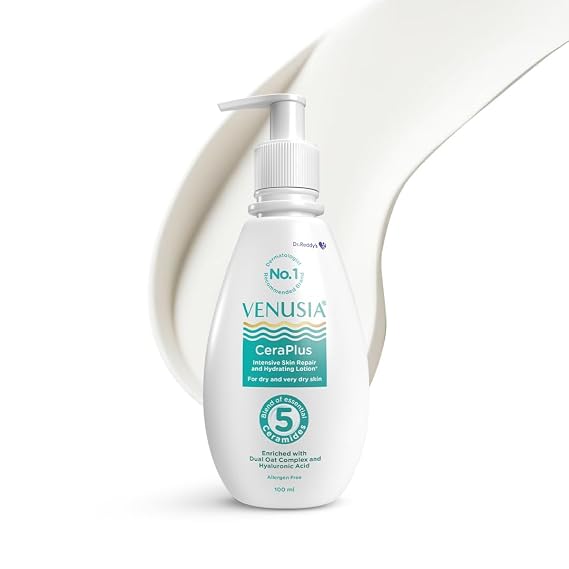 CeraPlus Intensive Skin Repair Lotion, Hypoallergenic, with 5 Essential Ceramides, Hyaluronic Acid, Oat Complex for Dry Sensitive Skin, Fragrance Free, 100ml