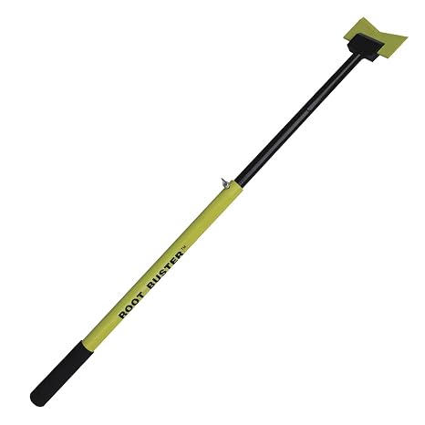 Brush Grubber 18 Inch Heavy Duty Root Buster with Manual Operation Mode and V Shaped Blade for Patio, Lawn, and Garden Equipment, Green