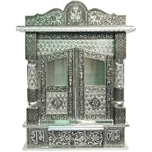World of Deals Wooden Home Temple with Copper Aluminium | Pooja mandir | mantapa for Pooja Room | puja Temple | Wooden mandir((7x15x22 INCHES)