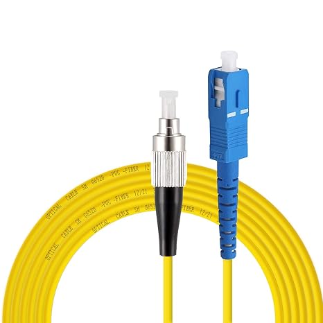 SC to FC Fiber Optic Patch Cable, 3M(9.8ft) Single-Mode Simplex Jumper Fiber Cable - SC/UPC-FC/UPC 9/125um Yellow SM Fiber Optic Cable Cord