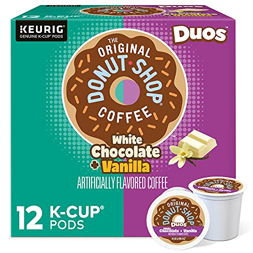 The Original Donut Shop Duos White Chocolate  Vanilla, Keurig Single Serve K-Cup pods, 12 Count
