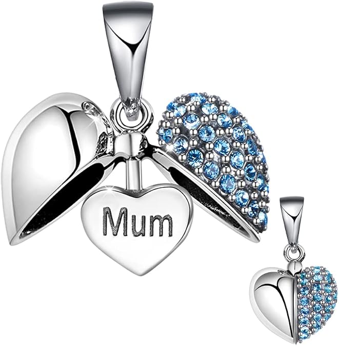 925 Sterling Silver Heart Charms Fit for Bracelets Pendant for Necklace for Women