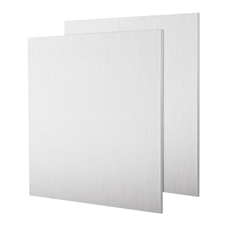 2 Pack 6061 T6 Aluminum Sheet Metal 6 x 6 x 0.236 (1/4) Inch Flat Plain Plate Panel Aluminum Sheet Plate Finely Polished and Deburred, 6mm Thick