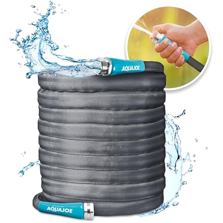 Aqua Joe AJFJH100-58-PRO FiberJacket Non-Expanding Kink-Free Garden, RV, Marine and Camper Hose, Ultra-Lightweight, Drinking Water Safe, 100-Foot x 58-Inch