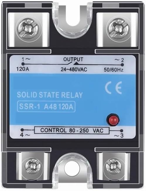 SSR-25AA/40AA/60AA/80AA/100AA/120AA/150AA AC Control AC SSR Single Phase Solid State Relay 24-480VAC 70-280VAC Solid State Relay(SSR-10AA)