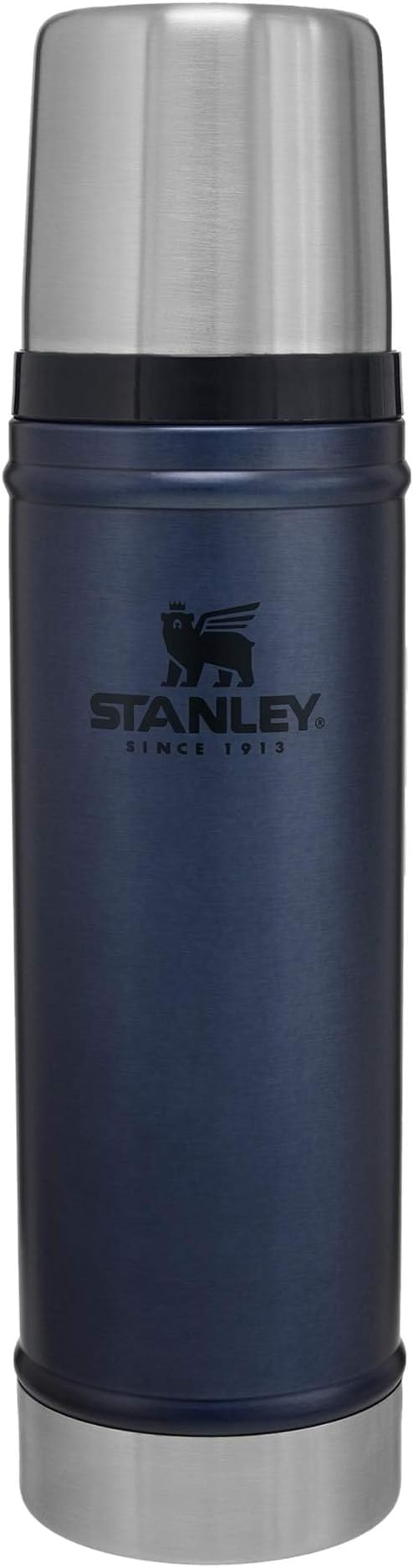 Stanley Classic Legendary Vacuum Bottle 20 oz, Wide Mouth with Leakproof Cup Lid, Keep Drinks Hot or Cold, Packable for Travel, Insulated Stainless Steel Thermal Bottle, BPA-Free, Nightfall