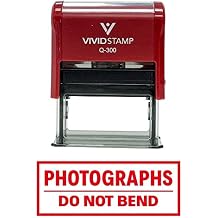 Photographs DO NOT Bend Self Inking Rubber Stamp (Red Ink) - Large