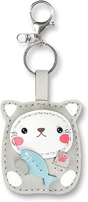 MAYWIND TREE DIY Leather Animal Handmade Sewing Keychain Toys Craft Kits Kids Key Chain with All Accessories Making Kit Holiday Birthday Gifts Toys Children for Girls Boys, Cat DIY keychain