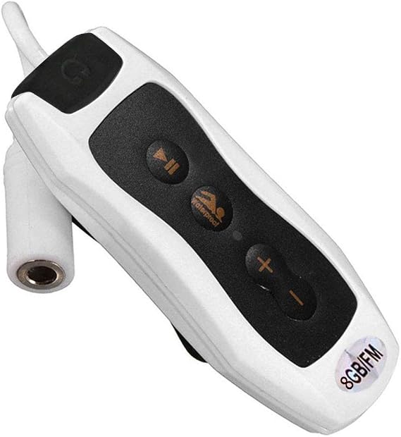 Mini IPX8 Waterproof MP3 Music Player FM Radio 4g/8g Clip Design Sport Running Swimming Diving Music Player, 8G White