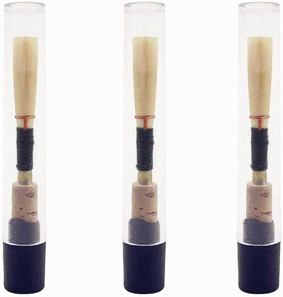 Jiayouy 3Pcs Oboe Reeds Medium Soft with Plastic Case/Tube Oboe Reed Woodwind Instrument Accessories Black