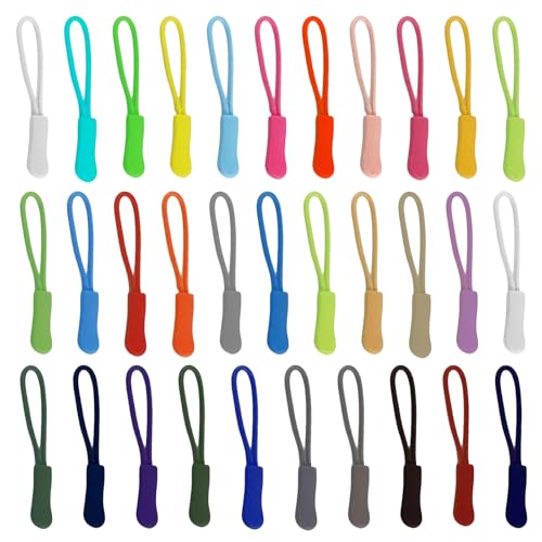 150PCS Zipper Pulls, 32 Colors Zipper Pulls Replacement, Backpack Zippers Pulls Suitable for Jackets, Bags, Backpacks, and DIY Projects