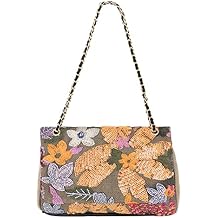 Unique Nature Burlap Shoulder bag with Sequins for Women Satchel Handbag Small Tote Bag Purse Crossbody Bag