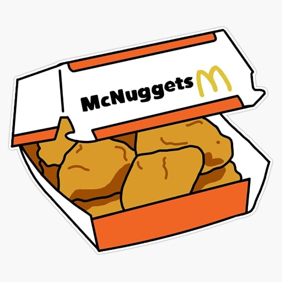 Mcnuggets Stciker Sticker Vinyl Waterproof Sticker Decal Car Laptop Wall Window Bumper Sticker 5"