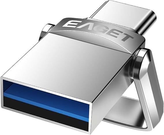 256GB Dual USB Flash Drive, USB 3.1 Gen 1 USB-C & USB-A Memory Stick, Metal Housing Swivel Design Portable Thumb Drive for iPhone 15/16/17, Mac, Android Phones, Tablets, PC, Laptops(1 pc)