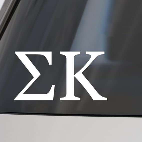 Sigma Kappa Car Decal Sticker- Greek Letters Design, Officially Licensed Sigma Kappa Sorority Window Sticker