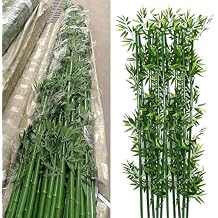 fake amboo 4ft 5ft 6ft Large Artificial Bamboo Plants Trees Outdoor Indoor 4ft 5ft 6ft Tall, Fake Bamboo Silk Faux Tree DIY Decor With Leaves For Garden Fence Privacy Screen Courtyard Entrance(10pack,