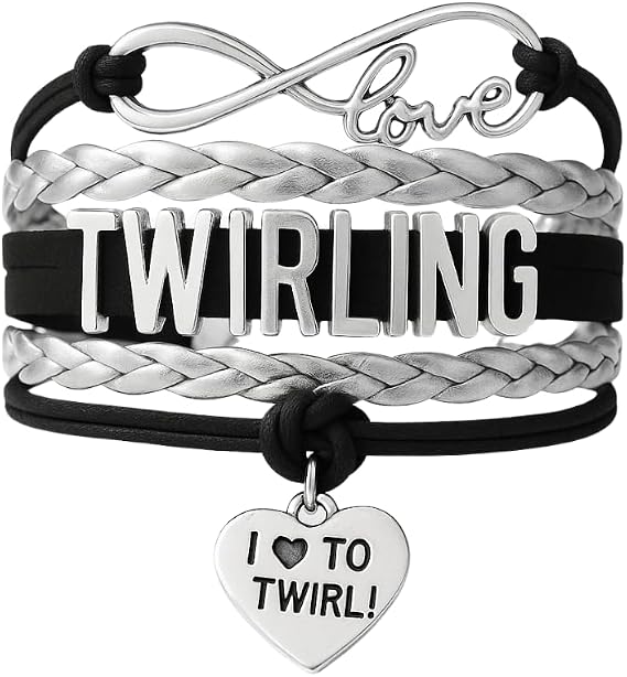 Twirling Charm Bracelet- Twirling Jewelry - Majorette Bracelet - Gift For Baton Twirler, Infinity Love Twirl Bracelet, Baton Twirling Accessories