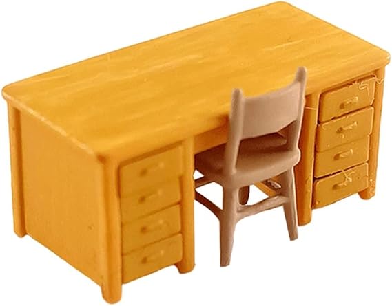 Scenes Collection, Scene Accessories, Miniature Accessories, 1/64 for Railroad Models, Dioramas, Architectural Models, Train Models - Table Yellow